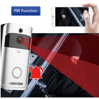 Higestone HD, WIFI, Smart Video Zvonček Fotoaparát obojsmerné Audio systém iOS, Android Batérie Home Security Mobile APLIKÁCIE Diaľkové Ovládanie Ringbell