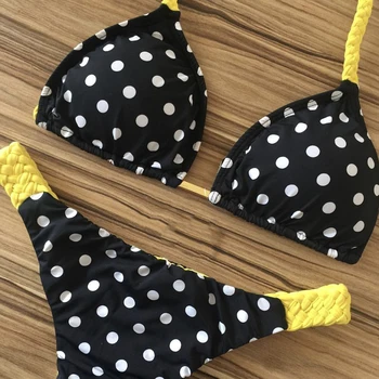 Sexy Kvetinová Tlač Bikini 2019 Módne Letné kúpajúcich plavky Obväz Plavky Ženy Okolo Bikini Set Dvoch-dielny Oblek Nové