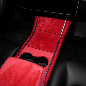 Pre Tesla Model 3 Fleece Dekor Nálepky Príslušenstvo Pre Model 3 Auto V Stredovej Konzole Panel Nálepky Kryt