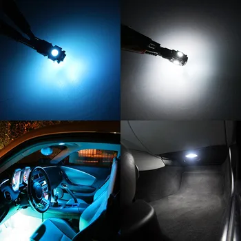 Edislight 9Pcs White Ice Blue LED Lampa Auto Žiarovky Interiér Balík Kit Pre Roky 2013-2017 Hyundai Santa Fe Mapu Dome Kufra, Platňa Svetlo