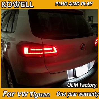 KOWELL Auto Styling pre VW Tiguan zadné Svetlá Roky 2013-Volks Wagen Nový Tiguan LED zadné Svetlo, Zadné Lampy DRL+Brzdové+Park+Signál