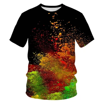 Voľné Módne Geometrie Grafika pánske T-shirts 3d tlač bežné grafické t košele O-neck t shirt pre človeka harajuku nadrozmerné top