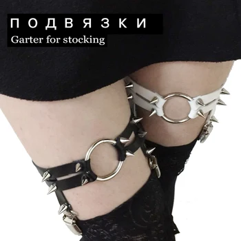 Móda Harajuku podväzkové pásy Pásy O-krúžok Nity Gotický Sexy Rock, Punk kožené Podväzky plus veľkosť Nohy krúžok stehna podväzky postroj