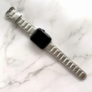 Nové Originálne Kožené 3D Mriežka Štýl Kapely pre Apple Hodinky 44 mm 40 mm 38 mm 42mm Watchband pre Apple Hodinky Sreies 5 4 3 2 1 Náramok