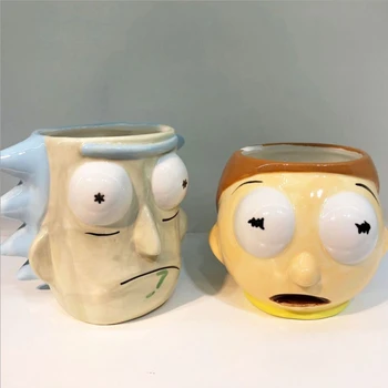 3D Tvorivé Cartoon Hrnček Rick A Morty Keramické Káva, Mlieko, Víno, Čaj Drinkware starý otec Vnuka, Vysokou Kapacitou a Zábavné Pohár Vody