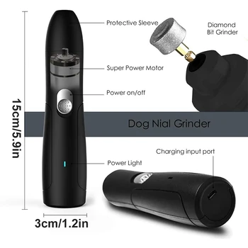 Benepaw Profesionálne Elektrické Pet Brúska na Nechty, USB Nabíjateľné Bezpečné Žiadny Hluk Smal Veľký Pes Nechtov Zastrihávač Bezbolestné Starostlivosti Nástroj