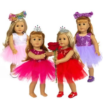 2019 Nové Módne závoj vhodné pre Americké Dievča Bábiku Šaty, 18-palcové Bábiku , Vianočné Dievča, Darček(iba predávať oblečenie)
