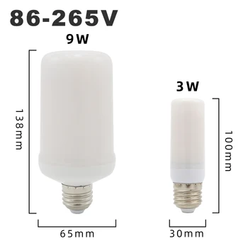 99LEDs E27 LED Plameň Žiarovka 3 režimy + Gravity Senzor, Oheň, Svetlo Modrá AC85-265V Blikanie Emulácia Plameň Účinok Lampy Náladu Tvorca
