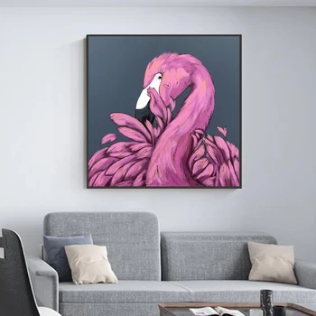 Ružové Plameniaky Wall Art Zvierat Plátno Plagát Obrázky Vytlačiť Maliarske Diela Moderného Domova pre Obývacej Miestnosti Dekorácie