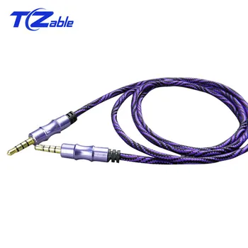 3.5 Jack Audio Kábel 3,5 mm Samec Samec Aux Kábel Pre Auto Drôt Line Aux Kábel 1M 4Poles Konektor Pre Mobilný Telefón Linka Reproduktora 2 ks