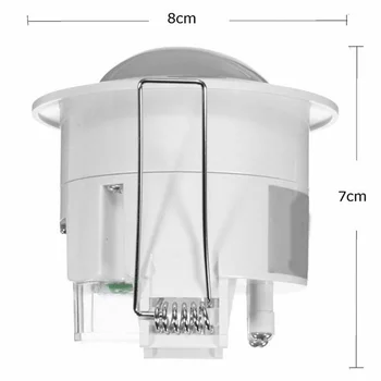 110-240V AC Mini Nastaviteľný o 360 Stupňov Strop PIR Infračervené Telo, Pohybový Senzor Detektora Lampa zapnutie Svetla Biela
