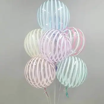 5 ks Nové Crystal Prekladané Bublina balón 18 palcový Transparentný Bublina balón Svadobné Happy Birthday Dekorácie Baby Sprcha Globos