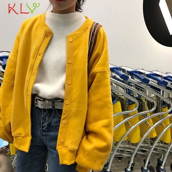 Ženy Bunda, Žltá Pletené Tlačidlo Elegantný Kabát Zimný Teplej Módy Bundy Streetwear Bežné Outwear kórejský Šaty Plus Veľkosť 19Sp
