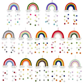 14 Farieb Nordic Rainbow Gobelín Ručné Tkanie Ornament Detská Izba Stenu Posteľou Visí Domáce Dekorácie Príslušenstvo