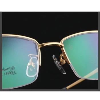JIFANPAUL Mužov námestie titanium ultralight módne okuliare krátkozrakosť, semi-optické okuliare dioptrické trend okuliare, rám mužov