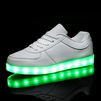 KRIATIV USB Nabíjačka žiariace tenisky Osvetlené topánky pre Boy&Girl Bežné led obuv pre deti led papuče Svetelný Tenisky