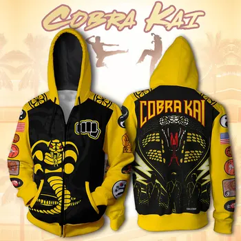 Karate Kid Cobra Kai Bunda s Kapucňou, 3D Tlač Animácie Oblečenie Cosplay Kabát Mikina s Kapucňou Kostým Topy Tee Nohavice Cos