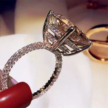 CC S925 Strieborné Prstene Pre Ženy Cubic Zirconia Rose Gold Color Luxusne Jemné Šperky, Svadobné Svadobné Zapojenie Bijoux Femme CC3100