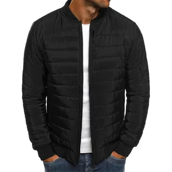 Pánske plus veľkosť bunda na jeseň a v zime zips teplá nadol bunda čistá farba vysokej kvality bežné teplá bunda мужская куртка 40*