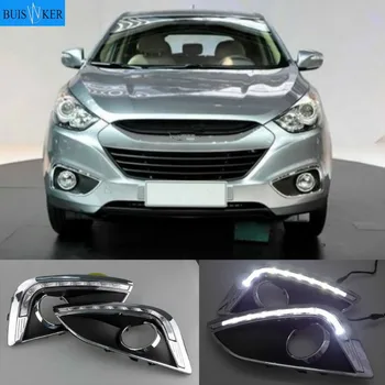 Pre Hyundai IX35 2010-2013 Denných prevádzkových Svetlo S Hmlové Svietidlo Otvor SNCN Super Jas Nepremokavé ABS Auto DRL LED