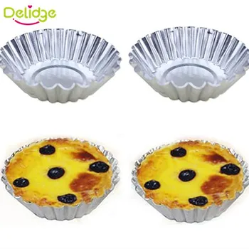 Delidge 10 ks /veľa Kvet Tvar Vajec Tortu Formy Hliníka Kovové 7 cm Cupcake Tortu Cookie Formy Tin Pečenie Vajcia Koláč Nástroje