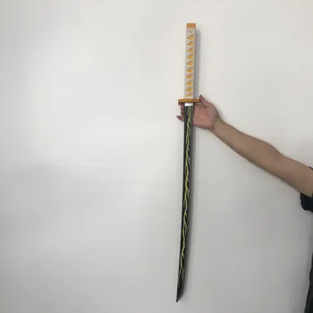 104 cm Cosplay Kimetsu č Yaiba Meč Zbraň Démon Vrah Agatsuma Zenitsu Meč Anime Ninja Nôž PU hračka