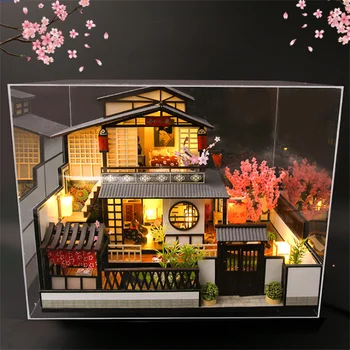 DIY Japanesee drevené miniatúrne doll house auta DIY doll house tvorivé budovanie montáž modelu auta Vianoce, narodeninové darčeky