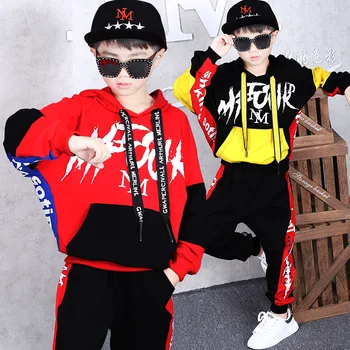 Deti Oblečenie Sady Bežné Dlhý Rukáv Šport Oblek Pre Chlapcov, Oblečenie 2019 Jeseň Dospievajúcich Chlapcov Oblečenie Detí Hip Hop Kostýmy
