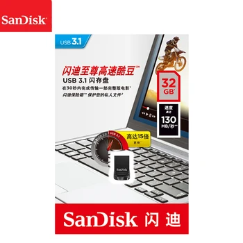 Originálne SanDisk CZ430 USB Flash Disk 64 GB 16 GB mini USB Pero Disk USB 3.1 Až 130MB/S USB 3.0 USB kľúč 32 GB, 128 gb kapacitou 256 GB