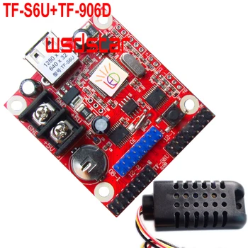 TF-S6U+TF-906D Teploty & Vlhkosť, Senzor 1280*16 640*32 1*HUB08+2*HUB12 Jedného & Dual color USB LED controller karty