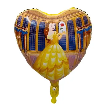 10pcs Kreslený Film Kráska A Zviera Balón Princezná Bell Centre Fólie Gule Narodeniny Strana navrhne Svadobné Dekorácie
