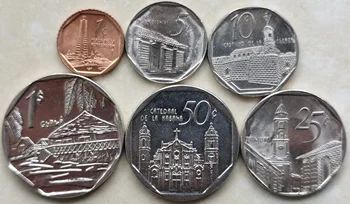 Kuba 1993-2012 1-5-10-25-50 Centov-1 Peso Kompletnú Sadu 6 Kusov Unc Skutočný Originál Zber Mincí