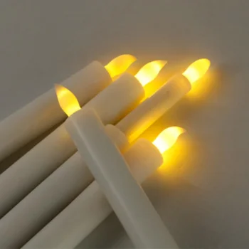LED Flameless Okne Sviečky Blikanie Batérie Prevádzkované Slonoviny Sviečky S držiakmi Pre Dinnering Svadobné Party Dekorácie