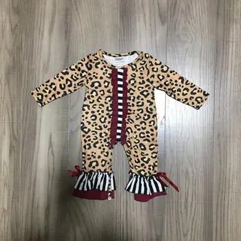 Baby dievčatá oblečenie detské zimné romper dieťa batole detské potápačské dievčatá leopard tlač romper dieťa dlhý rukáv romper veľkoobchod