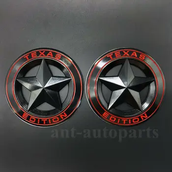 2 ks Kovové Čierne Texas Star Edition Vlajka Kufri Emblémy Odznak Odtlačkový Nálepky