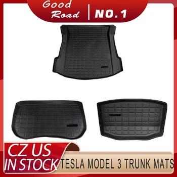 Pre Tesla Model 3 Batožinového Priestoru Rohože Prispôsobené Auto Zadný Kufor Skladovanie Mat Cargo Zásobník Batožinového Priestoru Nepremokavé Ochranné Podložky Mat Kompatibilné
