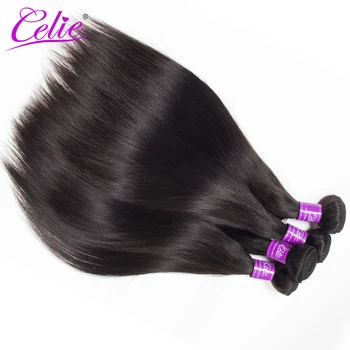 Cellie Vlasy Peruánskej Rovné Vlasy Zväzky Vysporiadať 4 Ks/Veľa Remy Ľudské Vlasy Zväzky Prírodné Čierna Farba, Peruánsky Vlasy