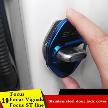 4PCS Auto Door Lock Spony kryt Poistky Stop Anti Hrdze Dverný Zámok krytu Chránia Pracky Kryt pre Ford Focus Vignale/ST-line 2019