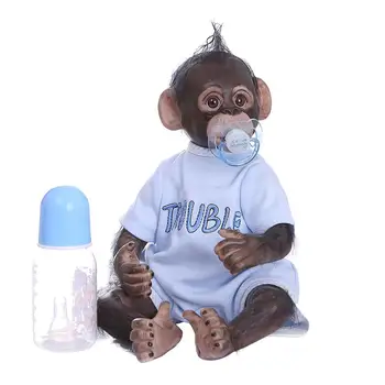 Opice Baby Doll 40 cm Hand-made Silikónové Mäkké Simulácia Bábiky Hračky Nový Rok Vianočné Dekorácie Darček Reborn Bábiky