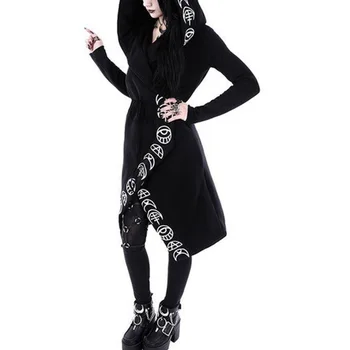 Witchcraft Ženy Dlhý Plášť s Kapucňou, Punk Mikina Poleron Mujer 2021 Harajuku Tmavé Goth Oblečenie Nepravidelný 5xl Plus Veľkosť Hoodie