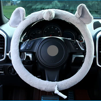 Cartoon volant auta zahŕňa prípade chránič auto príslušenstvo ošípaných slon, pes roztomilý tvar koleso automobilu pokrytie pokožky držiteľ 38cm