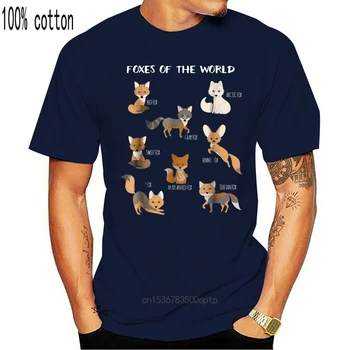 Muži tričko Líšky Sveta Zábavné Fox Zvieratá Vzdelávacie T Shirt Ženy tričko