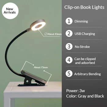 Panasonic Led Knihy Svetlo Mini Prenosné Clip-On Flexibilné Knihu na Čítanie Adsorpcie Lampa na Čítanie pre Cestovanie Spálňa Book Reader