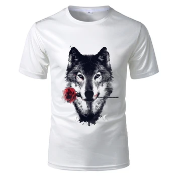 Hot Predaj pánske T-shirts 3D Vytlačené Populárne Top Vlk Vzor T Shirt Vlk Tričká pánske Krátke Rukáv Osobné Chlapca Topy