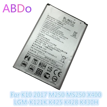 BL-46G1F Telefón Batéria Pre LG K10 2017 M250 MS250 X400 LGM-K121K K425 K428 K430H 2800mAh Náhradné Batérie AAA Kvality