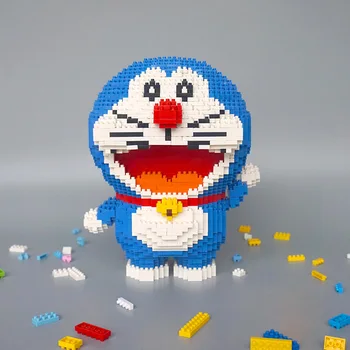 Tvorca Bábika Mini Diamond Častice Dorami Doraemon Modrá Fat Man Miniblocks Tvorca stavebným Roztomilý BrickHeadz Hračky Pre deti