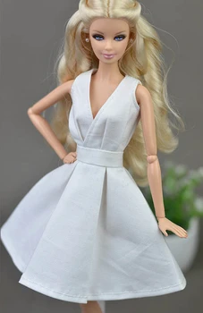Čisto Biely Elegantný Ručné Unikátny Bábika Šaty Pre Bábiku Barbie Party Šaty Vestido Oblečenie Pre 1/6 BJD Bábika Príslušenstvo Hračky