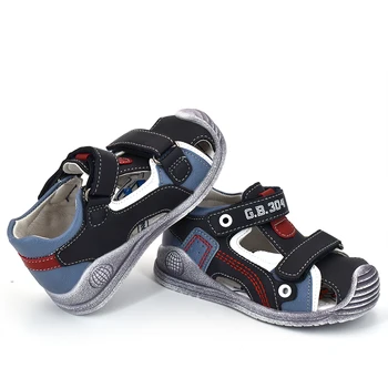 Bessky / 2020 letné detské topánky; značky uzavreté prst batoľa chlapec;pu kožené chlapčeka sandále;Príležitostné športové sandále;soft topánky