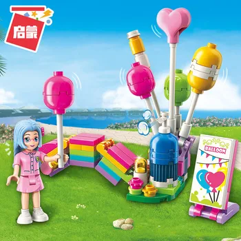 POUČ sa Mesto Priateľmi Princezná Rainbow Balón Farebné Sviatky Kút Fáze Stavebné Bloky Sady Deti Hračky