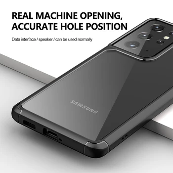 KEYSION Módne Jasné Shockproof obal pre Samsung Galaxy S21 Ultra S21+ Transparentné Silikónové Telefónu zadný Kryt pre Samsung S30 +